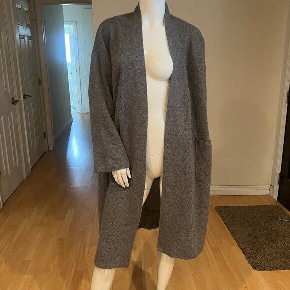 $400 NAKED CASHMERE LONGLINE OPEN FRONT CARDIGAN SIZE M/L